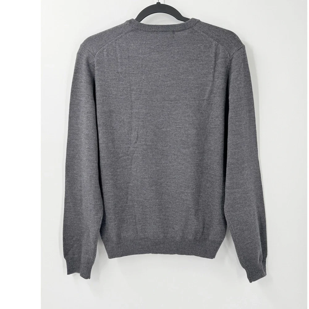 Brooks Brothers Merino Wool Sweater Mens S Grey Preppy Business Casual Office